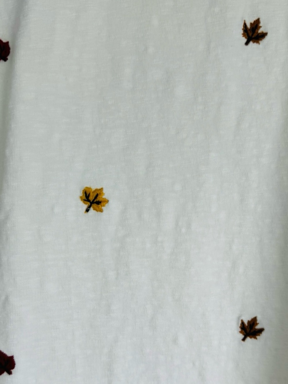 Talbots Cream Embroidered Leaf-Accent Long-Sleeve Top Women’s Petite L - Picture 6 of 6